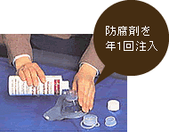 防腐剤を年1回注入
